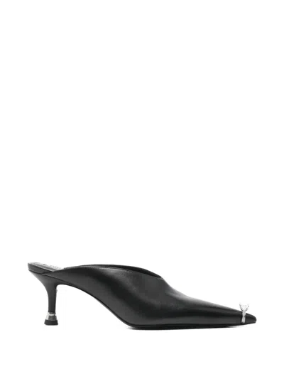 Alexander Wang Akilita Ring Mule In Leather 65mm In Black