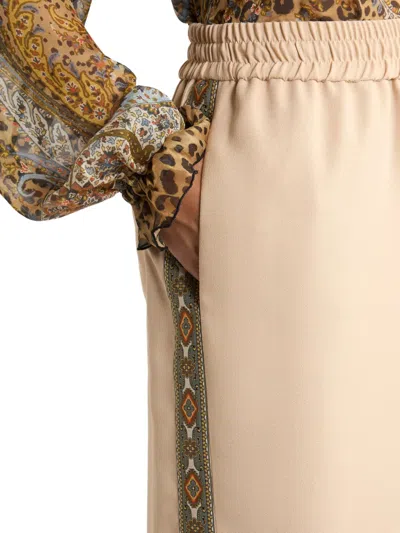 Etro ドローストリング ワイドパンツ In Pink