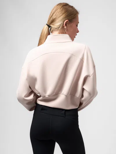 Fioboc Modal Blend Double Zip Long Sleeve Tee In Pink