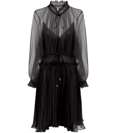 Shop Chloé Silk Georgette Dress In Black