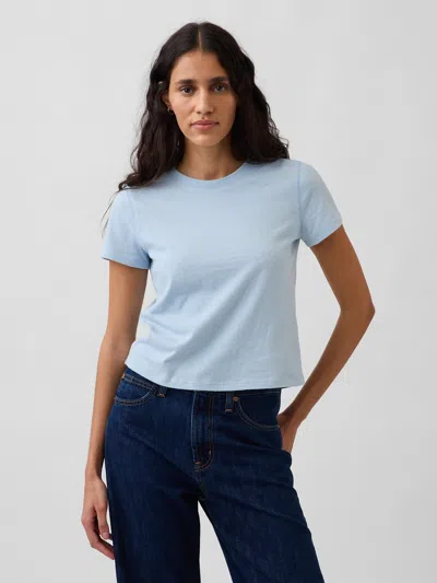 Gap Cotton Jersey Crop T-shirt In Blue
