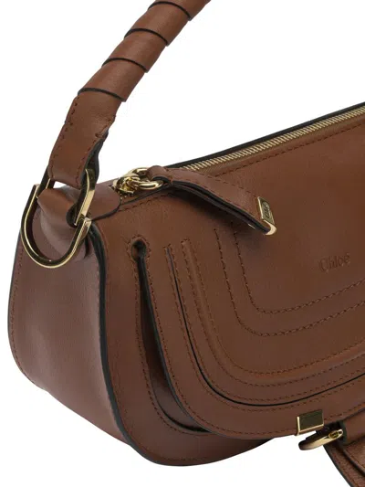 Chloé Mini Marcie Twisted-handle Leather Shoulder Bag In Brown