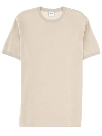 Aspesi Crew Neck Short Sleeve T-shirt In Neutral