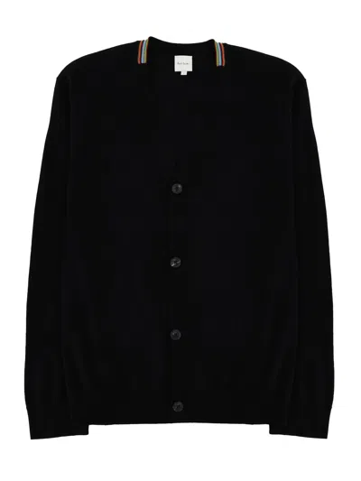 Paul Smith Signature Stripe Cardigan In Black