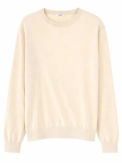 Aspesi Crew Neck Knitted Sweater In Neutral