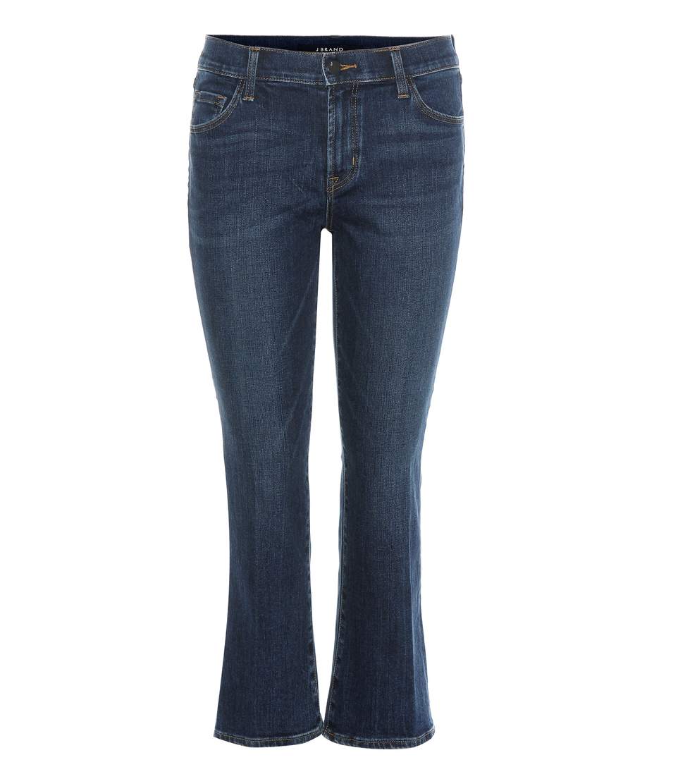 J Brand Selena Mid-rise Cropped Bootcut Jeans In Blue | ModeSens
