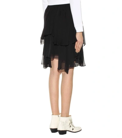 Shop Chloé Silk Skirt In Black