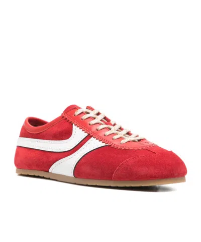 Dries Van Noten 70s Marathon Spirit Suede Low-top Sneakers In Red