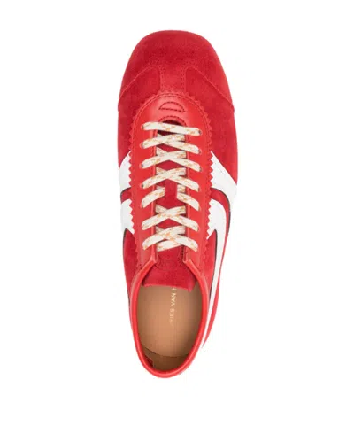 Dries Van Noten 70s Marathon Spirit Suede Low-top Sneakers In Red