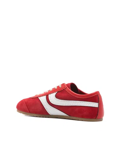 Dries Van Noten 70s Marathon Spirit Suede Low-top Sneakers In Red