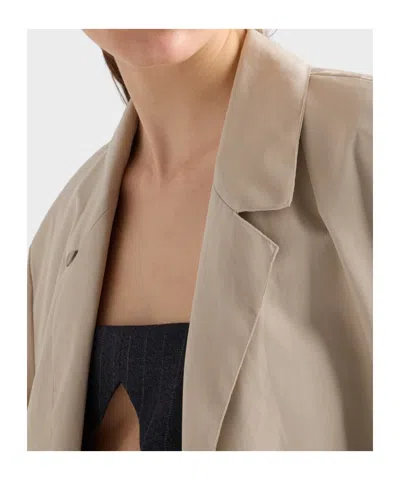 Prada Single-breasted Coat In Neutral