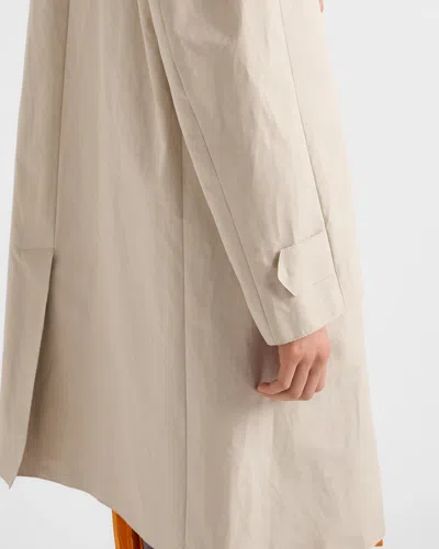 Prada Single-breasted Coat In Neutral