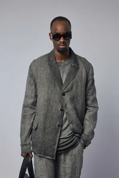 Thom Krom Linen Button-up Jacket In Gray