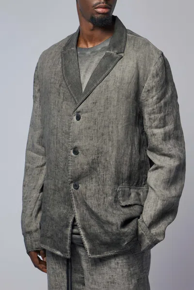 Thom Krom Linen Button-up Jacket In Gray