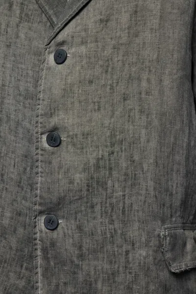 Thom Krom Linen Button-up Jacket In Gray