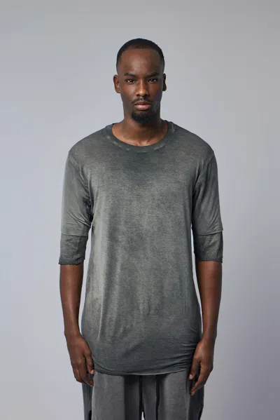 Thom Krom Ribbed Panel T-shirt In Gray