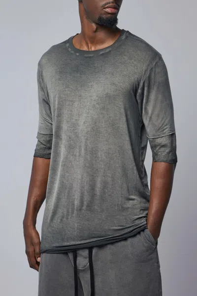 Thom Krom Ribbed Panel T-shirt In Gray