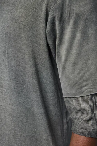 Thom Krom Ribbed Panel T-shirt In Gray
