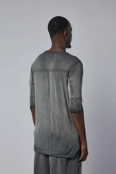 Thom Krom Ribbed Panel T-shirt In Gray