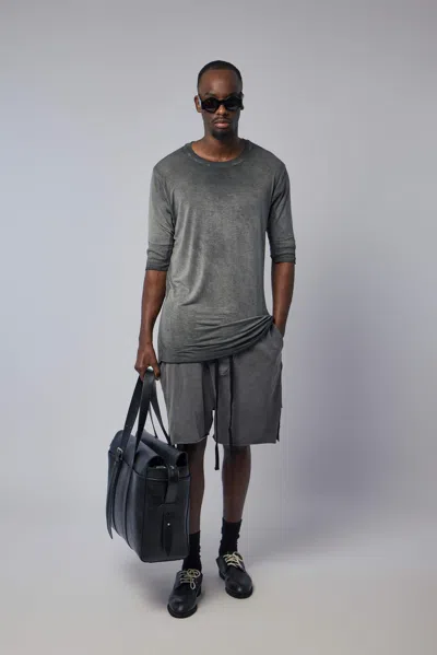 Thom Krom Ribbed Panel T-shirt In Gray