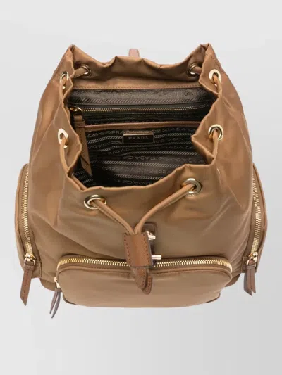 Prada Backpack Adjustable Straps Top Handle Zip Pockets