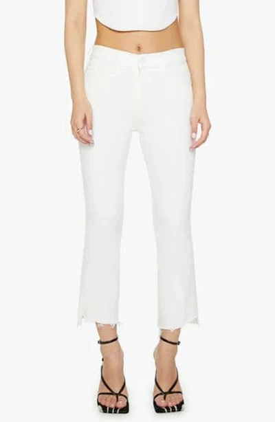 Mother The Hustler Ankle-fray Jeans In White
