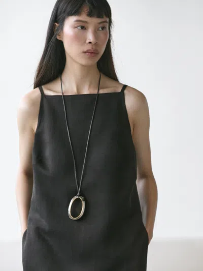 Massimo Dutti Flowing Mini Dress In Black