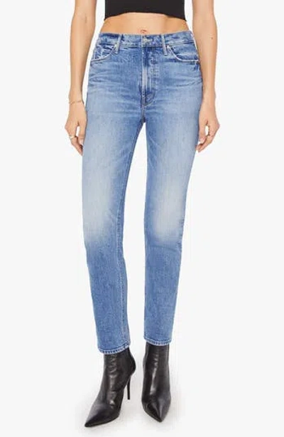 Mother Petites The Lil Mid Rise Hiker Hover Fight For Your Right Jeans In Blue - Size 23