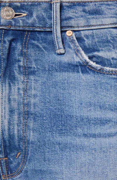 Mother Petites The Lil Mid Rise Hiker Hover Fight For Your Right Jeans In Blue - Size 23