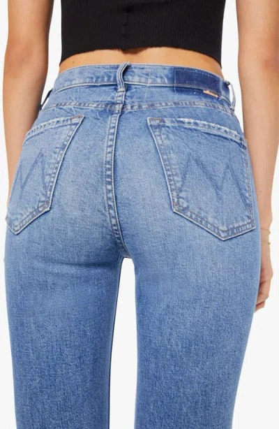 Mother Petites The Lil Mid Rise Hiker Hover Fight For Your Right Jeans In Blue - Size 23