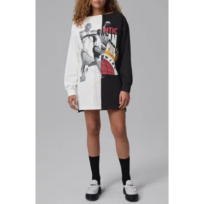 Jordan Flight Graphic Cotton Sweatshirt Dress In Multi