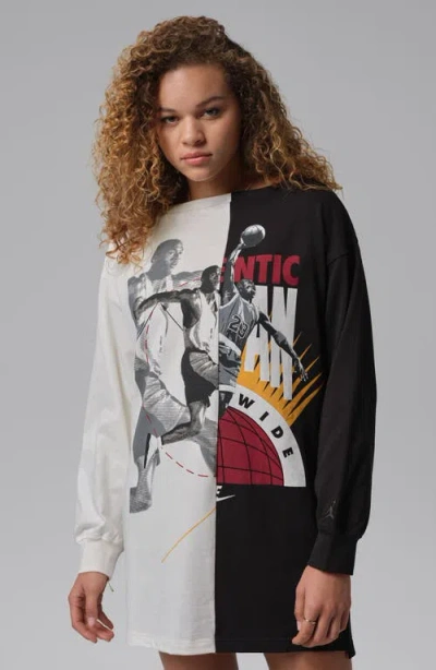 Jordan Flight Graphic Cotton Sweatshirt Dress In Multi