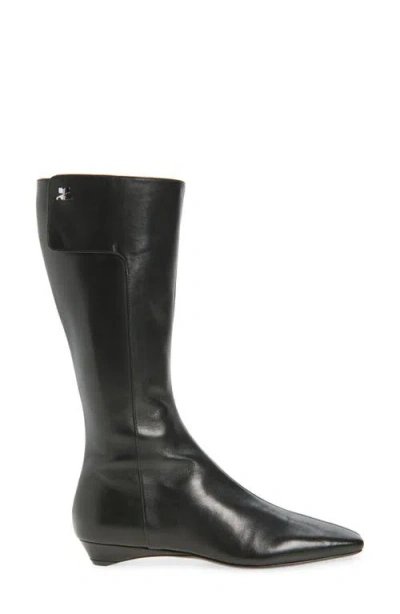 Courrèges Logo-plaque Boots In Black