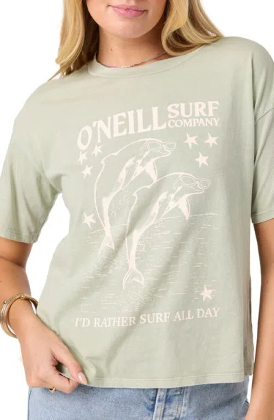 O'neill Twinning Cotton Graphic T-shirt In Green