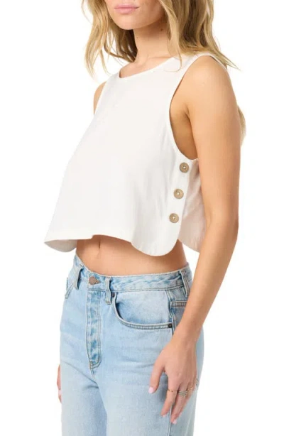 O'neill Sanders Side Button Crop Tank In White