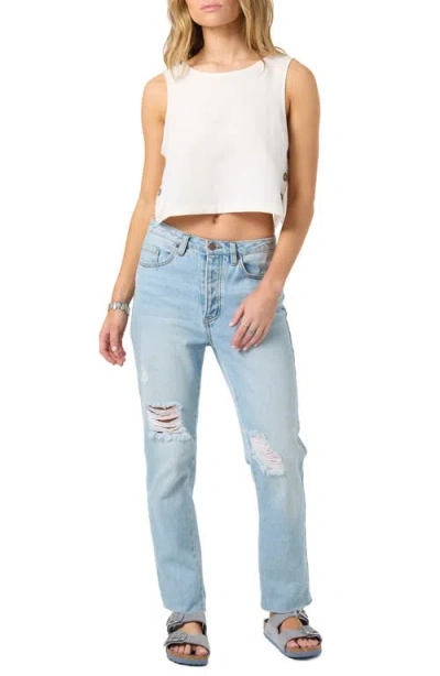O'neill Sanders Side Button Crop Tank In White