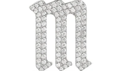 Shymi Gothic Initial Charm Necklace In Silver
