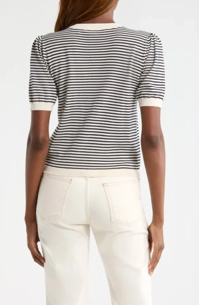 Frame Striped Cotton-blend T-shirt In Black