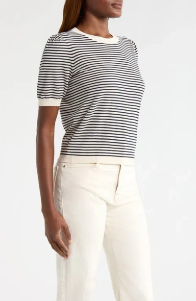 Frame Striped Cotton-blend T-shirt In Black