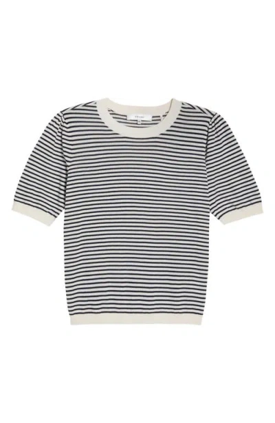 Frame Striped Cotton-blend T-shirt In Black