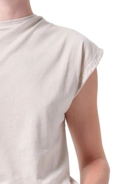 Agolde Beth Draped Organic Cotton-jersey T-shirt In Brown