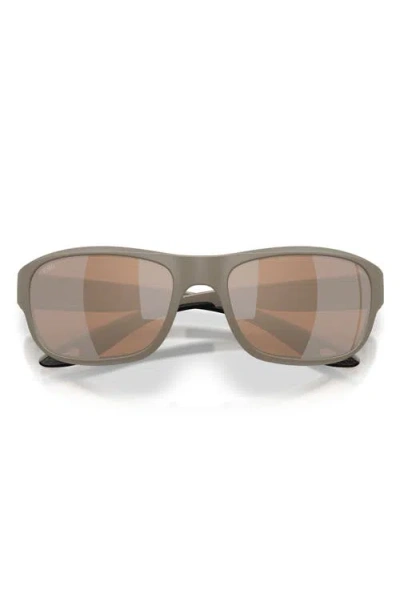 Costa Del Mar Clipperton 58mm Polarized Rectangular Sunglasses In Brown