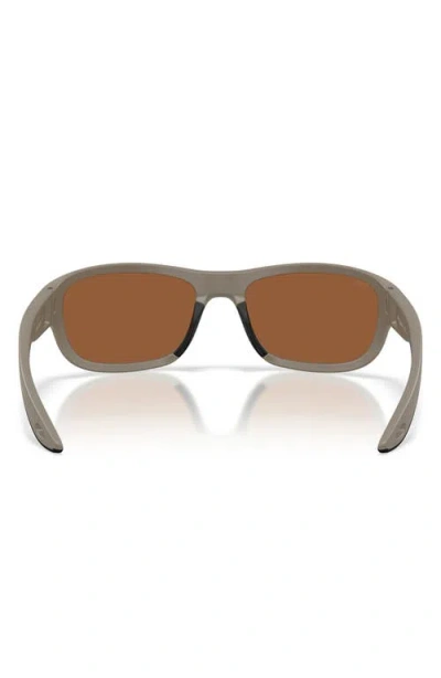 Costa Del Mar Clipperton 58mm Polarized Rectangular Sunglasses In Brown