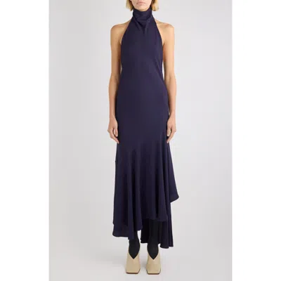 Alaïa Backless Maxi Dress In Blue