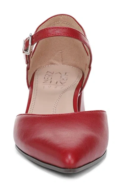 Naturalizer Maddox Ankle Strap Pointed Toe Pump In Red