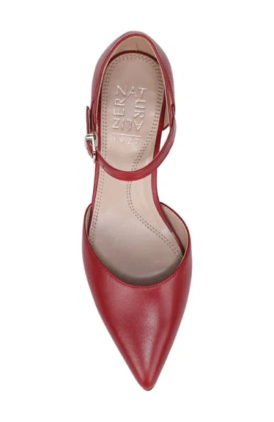 Naturalizer Maddox Ankle Strap Pointed Toe Pump In Red