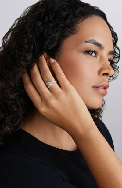 Lagos Caviar Spark Linear Diamond Ring In Silver