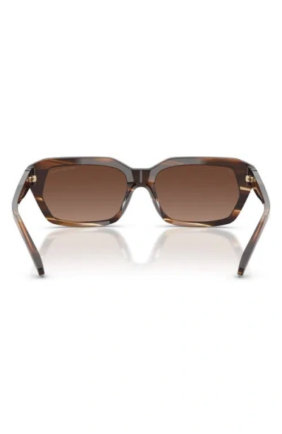 Michael Kors Lake Tahoe 54mm Gradient Polarized Rectangular Sunglasses In Brown