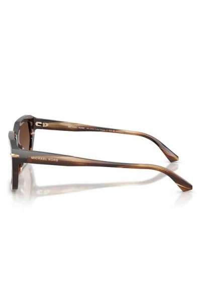 Michael Kors Lake Tahoe 54mm Gradient Polarized Rectangular Sunglasses In Brown