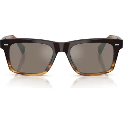 Oliver Peoples X Roger Federer Mr. Federer 55mm Polarized Rectangular Sunglasses In Brown
